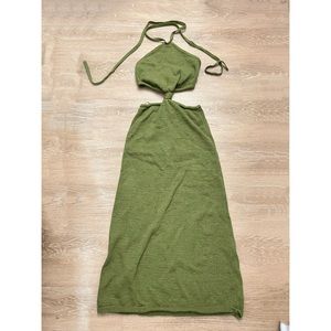 Cult Gaia Olive Twist Knit Dress